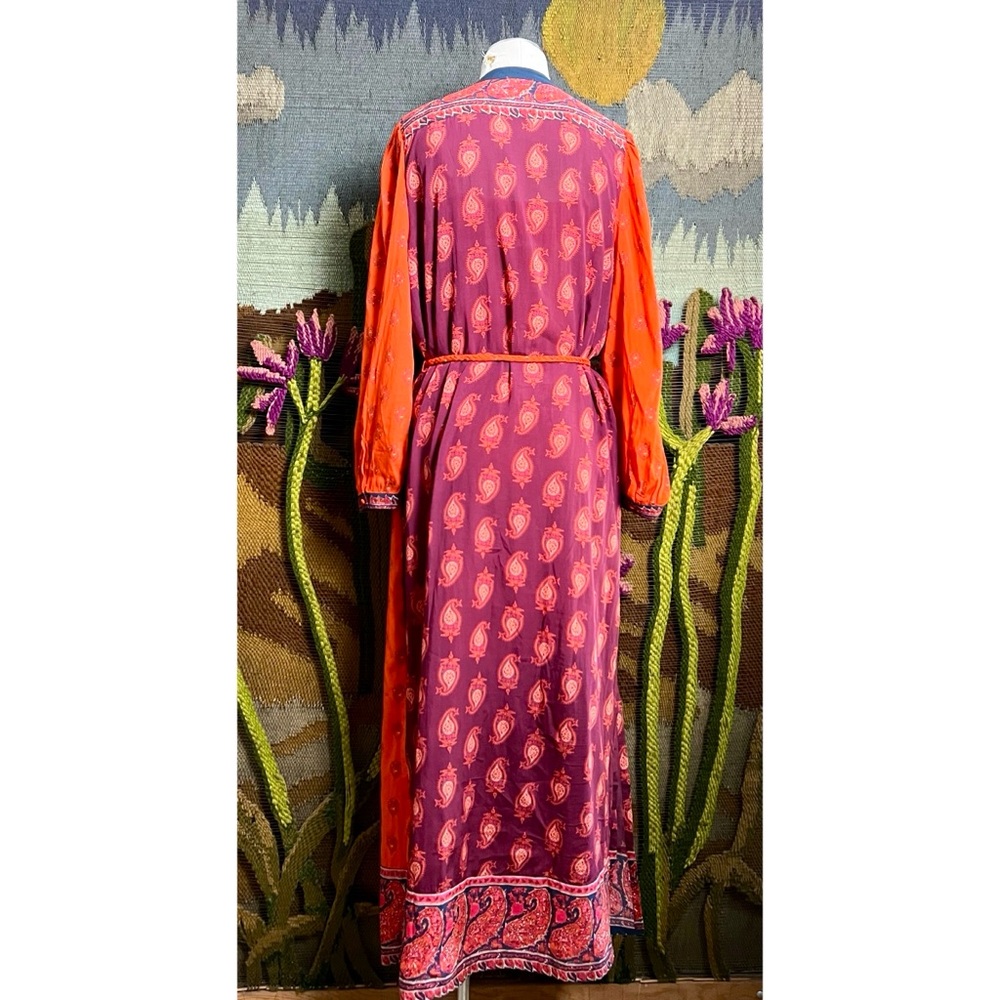 Sundance Paisley Colorblocked Maxi Dress L - Picture 5 of 14